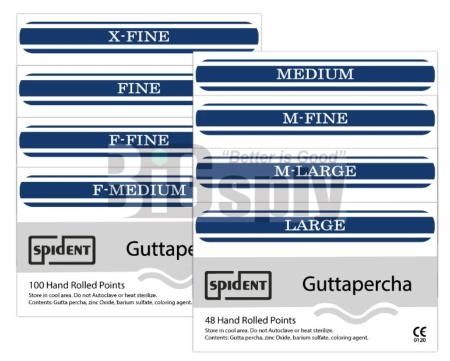 Gutta Percha Points Conventional sizes 100/Pk